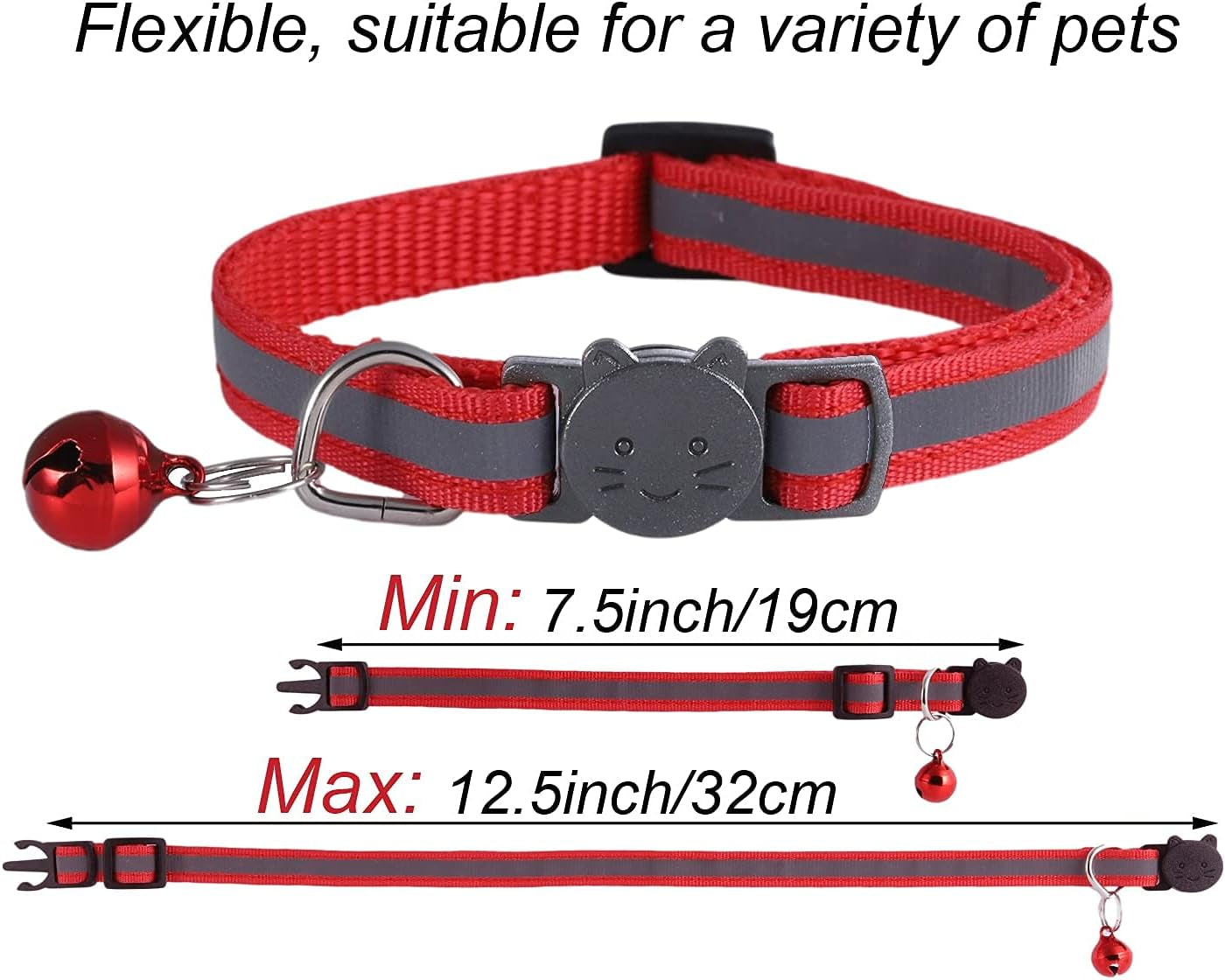 14 Pack Reflective-Breakaway Cat Collars with Bells,Safety Buckle Kitten Collar,With Name Tag,Adjustable,Ideal for Girl Cats Male Cats,Pet Supplies,Stuff,Accessories(12 Colors & 2 ID Tags)